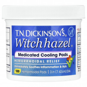 Dickinson Brands, GN Dickinson's®, охлаждающие диски с лечебным вкусом гамамелиса, для облегчения симптомов геморроя, 100 шт. в Москве - eco-herb.ru | фото