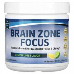 Divine Health, Brain Zone Focus, лимон и лайм, 150 г (5,29 унции) - описание | фото