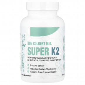 Divine Health, Дон Кольбер, доктор медицины Super K2, 120 капсул (200 мкг в капсуле) - описание | фото