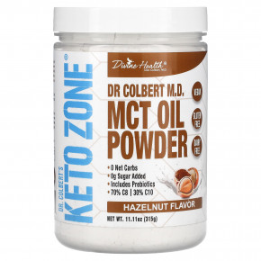 Divine Health, Dr. Colbert's Keto Zone, MCT Oil Powder, Hazelnut , 11.11 oz (315 g) - описание | фото