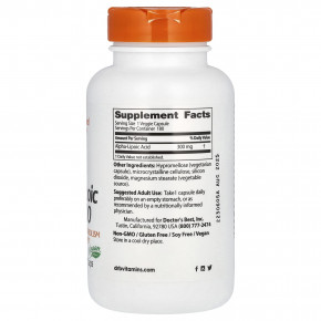 Doctor's Best, альфа-липоевая кислота 300, 300 мг, 180 растительных капсул в Москве - eco-herb.ru | изображение Doctor's Best, альфа-липоевая кислота 300, 300 мг, 180 растительных капсул в Москве - eco-herb.ru | фото