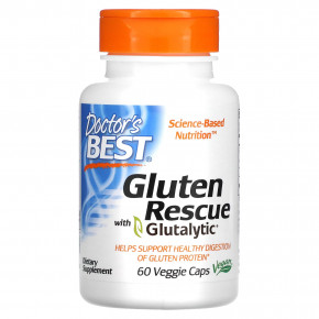 Doctor's Best, Gluten Rescue, ферменты для расщепления глютена с Glutalytic, 60 вегетарианских капсул в Москве - eco-herb.ru | фото