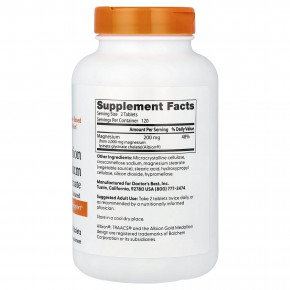 Doctor's Best, глицинат лизинат магния с высокой степенью усвоения, хелатный, Albion® TRAACS®, 240 таблеток (100 мг в 1 таблетке) в Москве - eco-herb.ru | фото