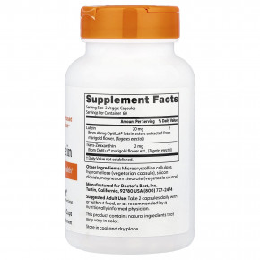 Doctor's Best, лютеин, 120 растительных капсул в Москве - eco-herb.ru | фото