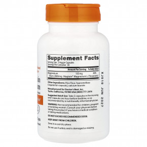 Doctor's Best, магний для мозга с Magtein®, 90 растительных капсул (50 мг в 1 капсуле) в Москве - eco-herb.ru | фото