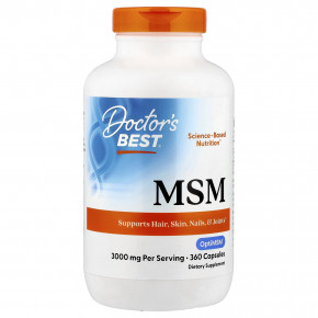 Doctor's Best, МСМ с OptiMSM®, 360 капсул (1000 мг в 1 капсуле) - описание | фото
