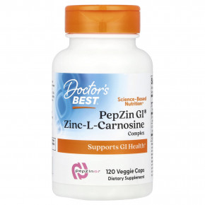 Doctor's Best, PepZin GI®, комплекс с цинк-L-карнозином, 120 растительных капсул в Москве - eco-herb.ru | фото