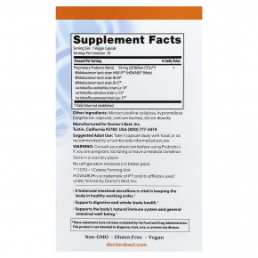 Doctor's Best, пробиотик для пищеварительной системы, 30 растительных капсул в Москве - eco-herb.ru | изображение Doctor's Best, пробиотик для пищеварительной системы, 30 растительных капсул в Москве - eco-herb.ru | фото