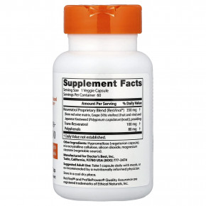 Doctor's Best, транс-ресвератрол, 60 растительных капсул в Москве - eco-herb.ru | фото