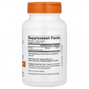 Doctor's Best, витамин C, 500 мг, 120 растительных капсул в Москве - eco-herb.ru | фото