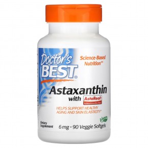 Doctor's Best, астаксантин с AstaReal, 6 мг, 90 растительных капсул в Москве - eco-herb.ru | фото