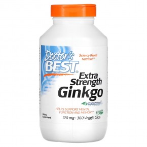 Doctor's Best, Extra Strength Ginkgo, 120 mg, 360 Veggie Caps в Москве - eco-herb.ru | фото