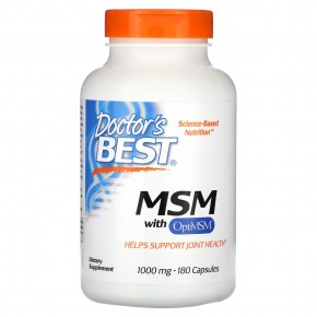 Doctor's Best, МСМ с OptiMSM, 1000 мг, 180 капсул - описание