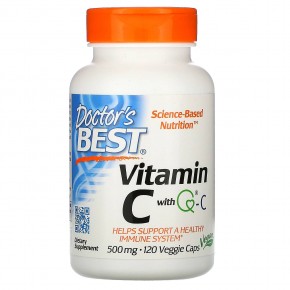Doctor's Best, Витамин C с Quali-C, 500 мг, 120 вегетарианских капсул - описание