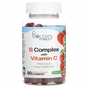 Doctor's Finest, B Complex с витамином C, клубника, 90 жевательных таблеток в Москве - eco-herb.ru | фото