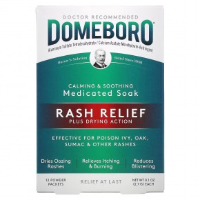 Domeboro, Medicated Soak, средство от сыпи, 12 пакетиков с порошком по 2,7 г (0,1 унции) в Москве - eco-herb.ru | фото