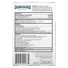Domeboro, Medicated Soak, средство от сыпи, 12 пакетиков с порошком по 2,7 г (0,1 унции) в Москве - eco-herb.ru | фото