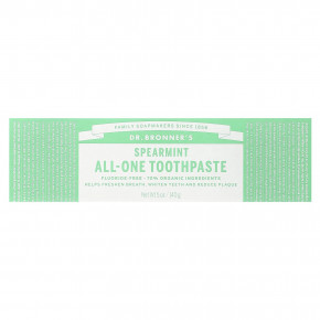 Dr. Bronner's, Зубная паста All-One, мята, 5 унций (140 г) в Москве - eco-herb.ru | фото