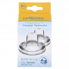 Dr. Brown's, Детская бутылочка Options + ™, с носиками для детей, от 6 месяцев, 2 шт. - описание | фото