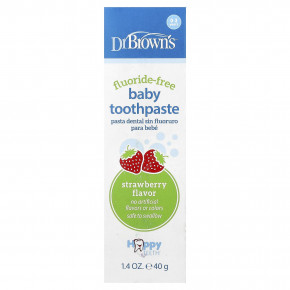 Dr. Brown's, Детская зубная паста, без фтора, для детей от 0 до 3 лет, с клубникой, 40 г (1,4 унции) в Москве - eco-herb.ru | фото