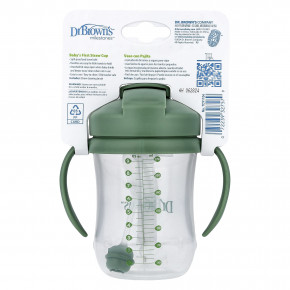 Dr. Brown's, Соломенная чашка для малышей, от 6 месяцев, оливковая зелень, 270 мл (9 унций) в Москве - eco-herb.ru | фото