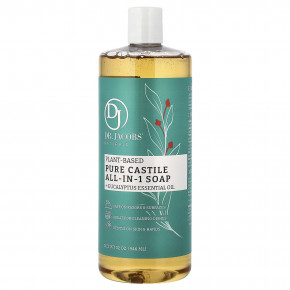 Dr. Jacobs Naturals, Чистое кастильское универсальное мыло на растительной основе с эфирным маслом эвкалипта, 946 мл (32 унции) - описание | фото