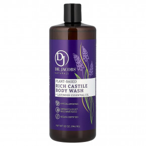 Dr. Jacobs Naturals, кастильский гель для душа на растительной основе, эфирное масло лаванды, 946 мл (32 унции) - подробнее Dr. Jacobs Naturals, кастильский гель для душа на растительной основе, эфирное масло лаванды, 946 мл (32 унции) - описание