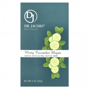 Dr. Jacobs Naturals, Отшелушивающее кастильское мыло с люфой, мохито с мятой и огурцом, 142 г (5 унций) в Москве - eco-herb.ru | фото