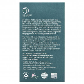 Dr. Jacobs Naturals, Отшелушивающее кастильское мыло с люфой, мохито с мятой и огурцом, 142 г (5 унций) в Москве - eco-herb.ru | фото