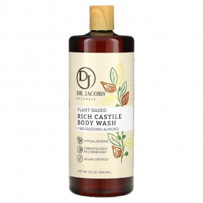 Dr. Jacobs Naturals, Plant-Based Rich Castile Body Wash + Nourishing Almond, 32 oz (946 ml) в Москве - eco-herb.ru | фото