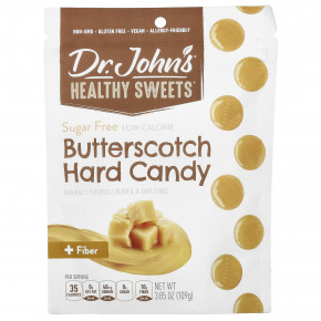 Dr. John's Healthy Sweets, Карамель Butterscotch, + клетчатка, без сахара, 109 г (3,85 унции) в Москве - eco-herb.ru | фото