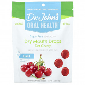 Dr. John's Healthy Sweets, Oral Health, капли для сухости во рту, с ксилитом, вишня, без сахара, 24 конфеты в индивидуальной упаковке, 109 г (3,85 унции) в Москве - eco-herb.ru | фото