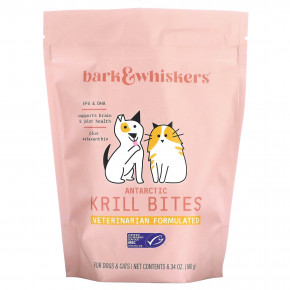 Dr. Mercola, Bark & Whiskers™, антарктический криль, для собак и кошек, 180 г (6,34 унции) - описание | фото
