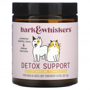 Dr. Mercola, Bark & Whiskers™, добавка для детоксикации, для собак и кошек, 52,3 г (1,8 унции) - описание | фото