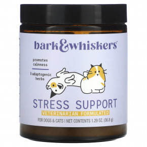 Dr. Mercola, Bark & Whiskers™, добавка для снятия стресса, для собак и кошек, 36,8 г (1,29 унции) - описание | фото