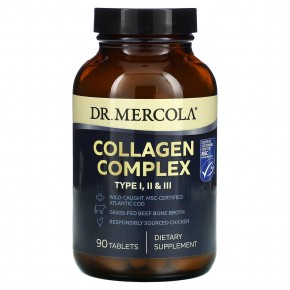 Dr. Mercola, Collagen Complex, тип I, II и III, 90 таблеток в Москве - eco-herb.ru | фото