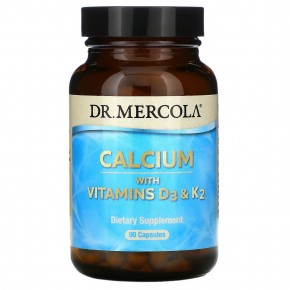 Dr. Mercola, кальций с витаминами D3 и К2, 90 капсул - описание
