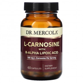 Dr. Mercola, L-карнозин с R-альфа-липоевой кислотой, 500 мг, 60 капсул (250 мг в 1 капсуле) в Москве - eco-herb.ru | фото
