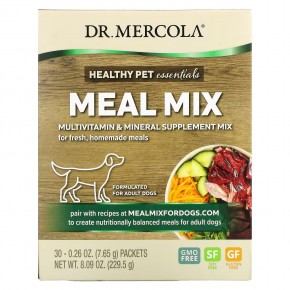 Dr. Mercola, Смесь пищи, мультивитаминная и минеральная добавка для взрослых собак, 30 пакетиков, по 0,26 унции (7,65 г) каждый в Москве - eco-herb.ru | фото