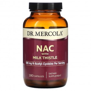 Dr. Mercola, NAC with Milk Thistle, 250 mg, 180 Capsules в Москве - eco-herb.ru | фото