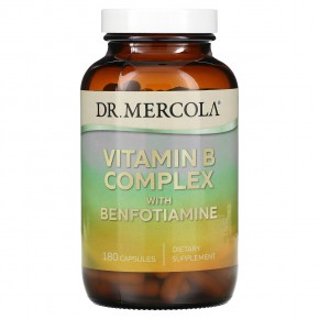 Dr. Mercola, Комплекс витаминов группы B с бенфотиамином, 180 капсул - описание
