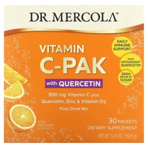 Dr. Mercola, Vitamin C-PAK with Quercetin, Natural Orange, 500 mg, 30 Packets, 0.18 oz (5.12 g) Each в Москве - eco-herb.ru | фото