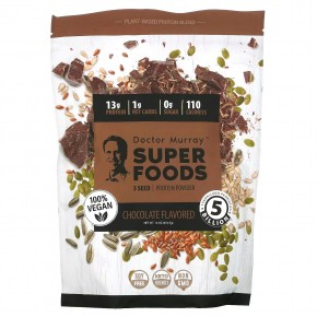 Dr. Murray's, Super Foods, порошок протеина из трех видов семян, шоколад, 453,5 г (16 унций) - описание