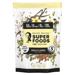 Dr. Murray's, Super Foods, порошок из 3 видов протеина, ваниль, 453,5 г (16 унций) - описание