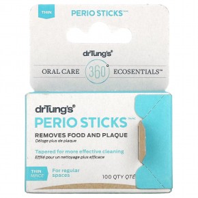 Dr. Tung's, Perio Sticks, палочки для удаления налета, тонкие 80 шт - описание