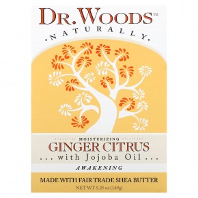 Dr. Woods, брусковое мыло, имбирь и цитрус, 149 г (5,25 унции) - описание
