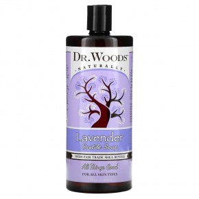 Dr. Woods, кастильское мыло, лаванда и масло ши, приобретенное на основе принципов справедливой торговли, 946 мл (32 жидк. унции) - описание