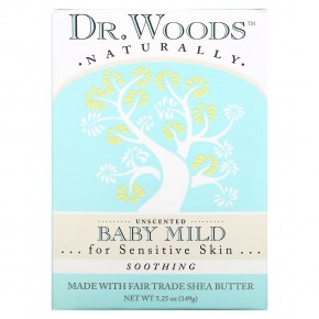 Dr. Woods, Мягкое детское мыло, успокаивающее, без запаха, 149 г (5,25 унции) - описание