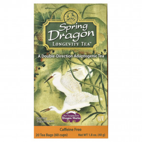 Dragon Herbs, Весенний чай Longevity Tea™, без кофеина, 20 чайных пакетиков, 40 г (1,8 унции) - описание | фото