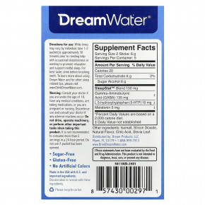 Dream Water, Оригинальный порошок для сна со смесью SleepStat ™, ягоды для сна, 10 пакетиков по 3 г (0,1 унции) в Москве - eco-herb.ru | фото